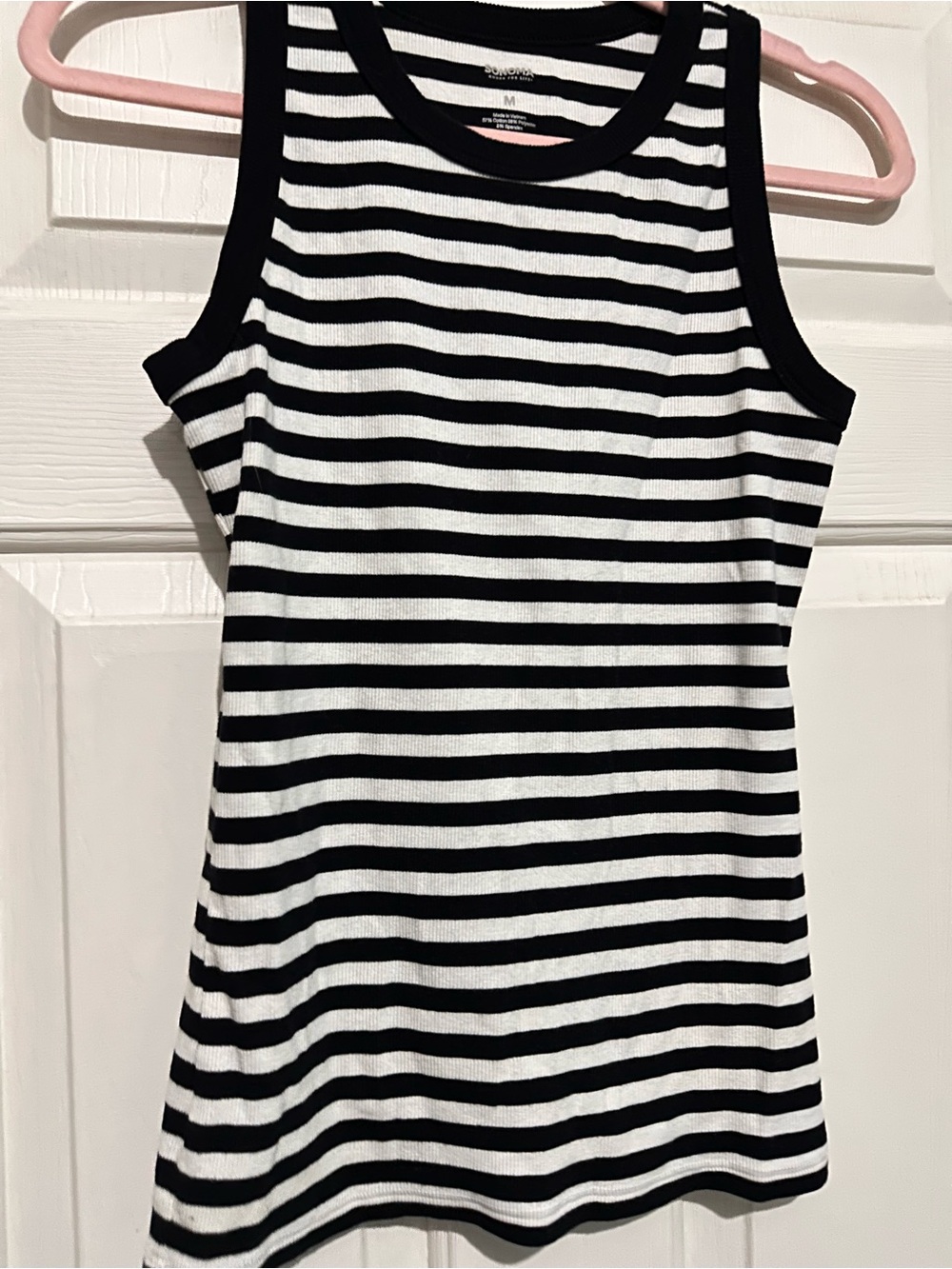 Sonoma Black and White Stripe Tank Top